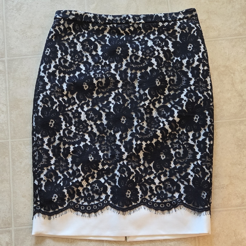 The Limited Black and White Lace Pencil Skirt Scandal Edition SIZE 8